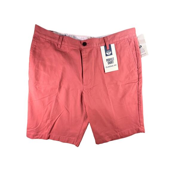 NWT Dockers Men's Perfect Shorts w/ Hidden Security Pocket, Pink Color Size: 36 - Picture 1 of 12